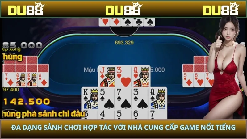 Đa dạng sảnh chơi hợp tác với nhà cung cấp game nổi tiếng