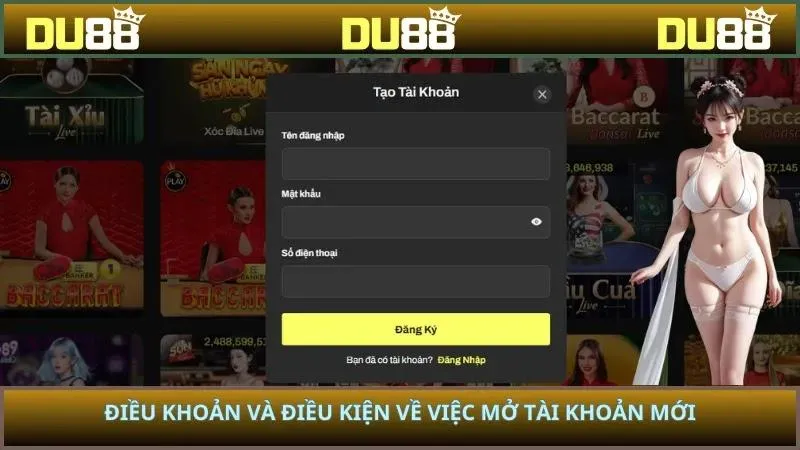 Điều khoản và điều kiện về việc mở tài khoản mới